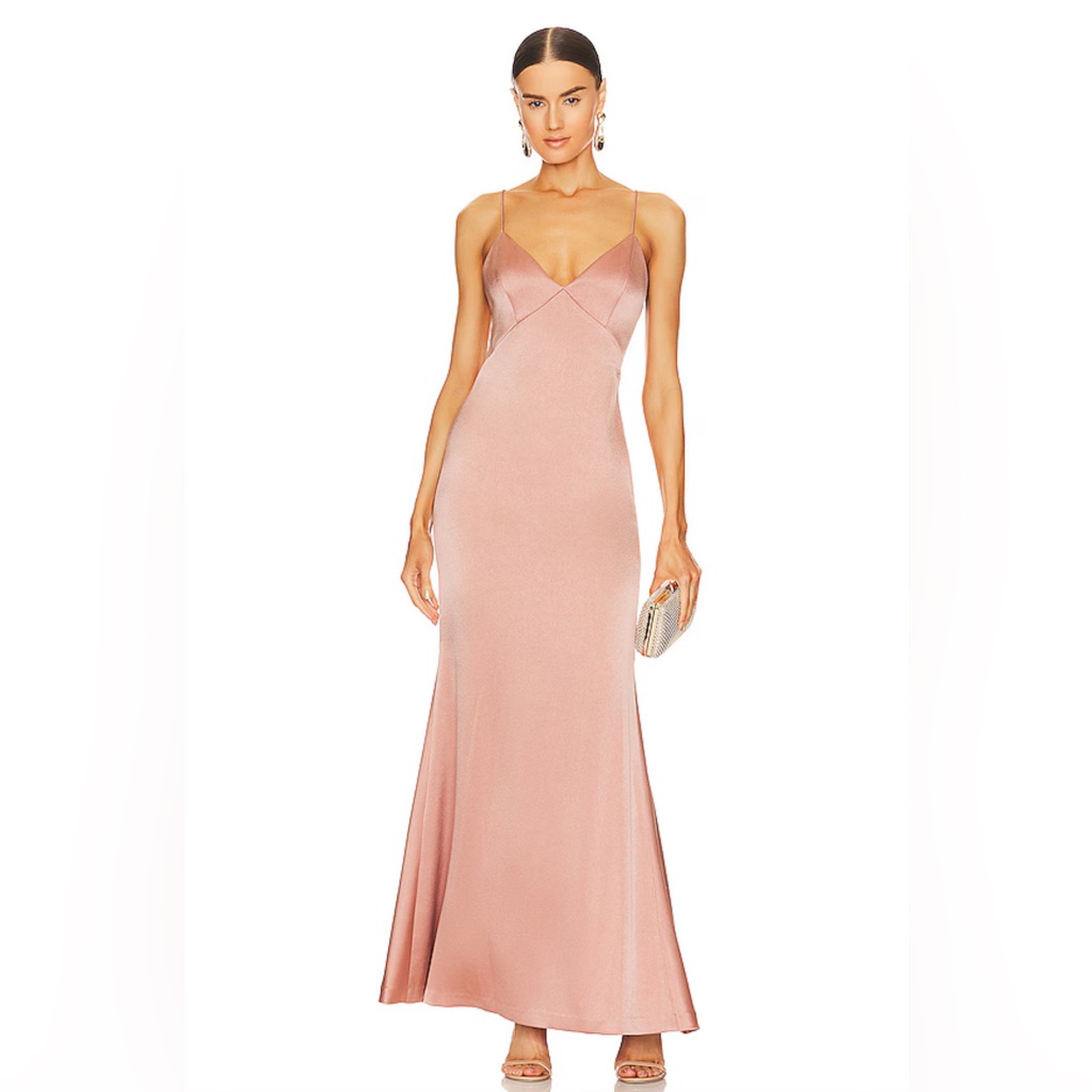 Nwt Alice + Olivia Julietta Slip Evening Dress In Burnt Rose